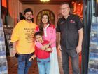 Cricket superstar Suresh Raina with his wife and daughter with Dieter Aegerter