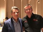 Sebastian Coe Präsident des Leichtathletikweltverbandes IAAF und Dieter Aegerter